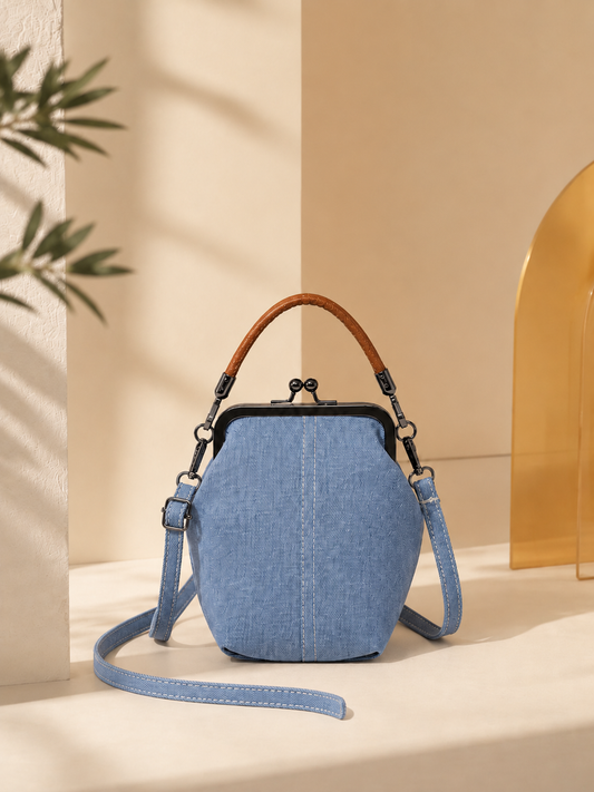 JIREN Denim Mini Sling Bag - Light Blue