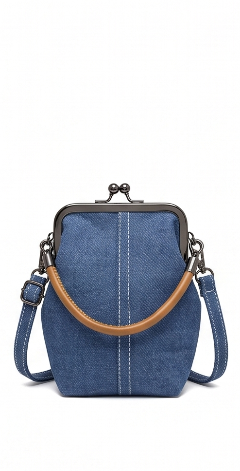 JIREN Denim Mini Sling Bag - Blue
